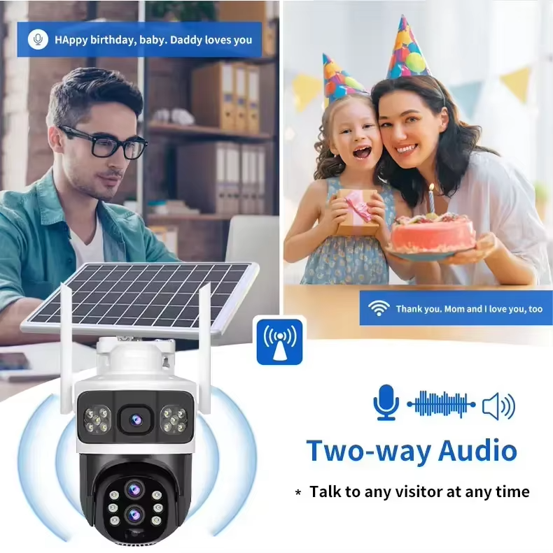 كاميرا مراقبة ذكية لاسلكية مقاومة للأمطار تعمل بالطاقة الشمسية مع رؤية ليلية واضحة - الصورة 3